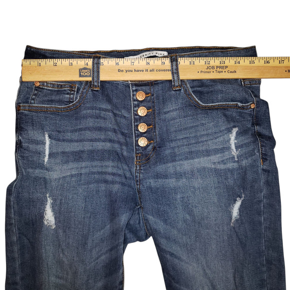 Celebrity Pink Distressed Skinny Jeans Size 11/30 – Grunge Boho Streetwear Denim - Picture 6 of 11